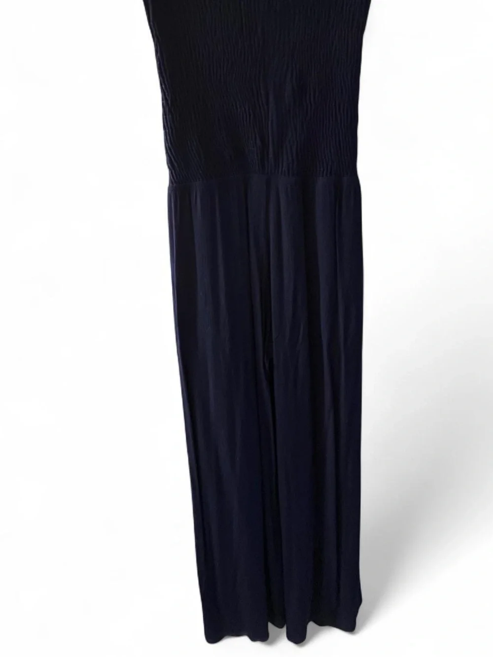 VENUS Navy Strapless Wide-Leg Lace-Panel Jumpsuit - Picture 4 of 5